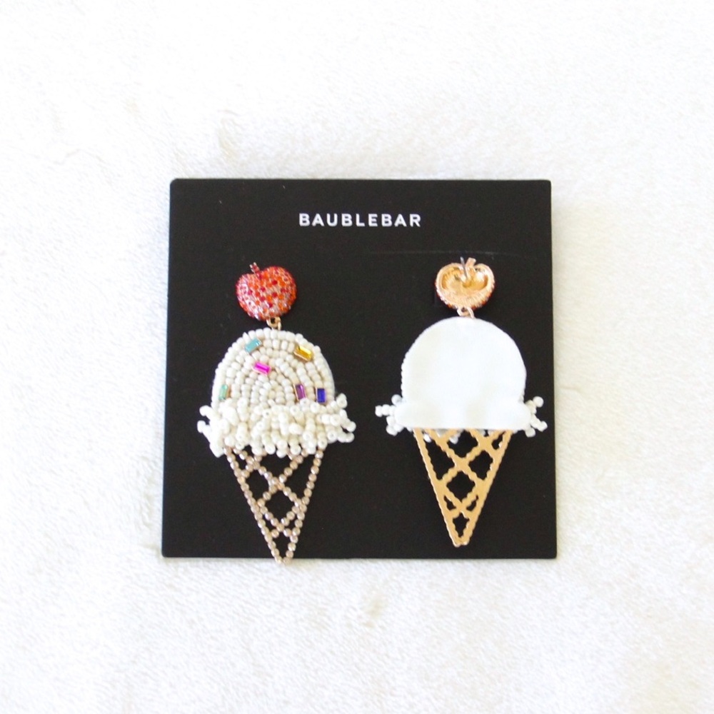 BaubleBar Vanilla Ice Cream Cone Earrings - Picture 6 of 6